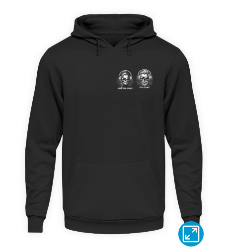 Live-Produktbild des Mrs. Dr. Gray Unisex Hoodies aus Shirtee